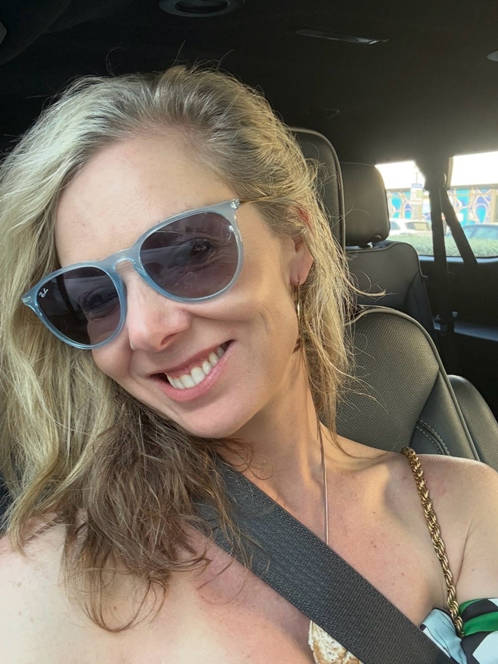 Ray-Ban Light Blue Transparent Round Sunglasses